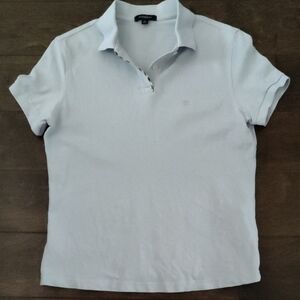 Burberry Women's Light Gray Short Sleeve Polo Top